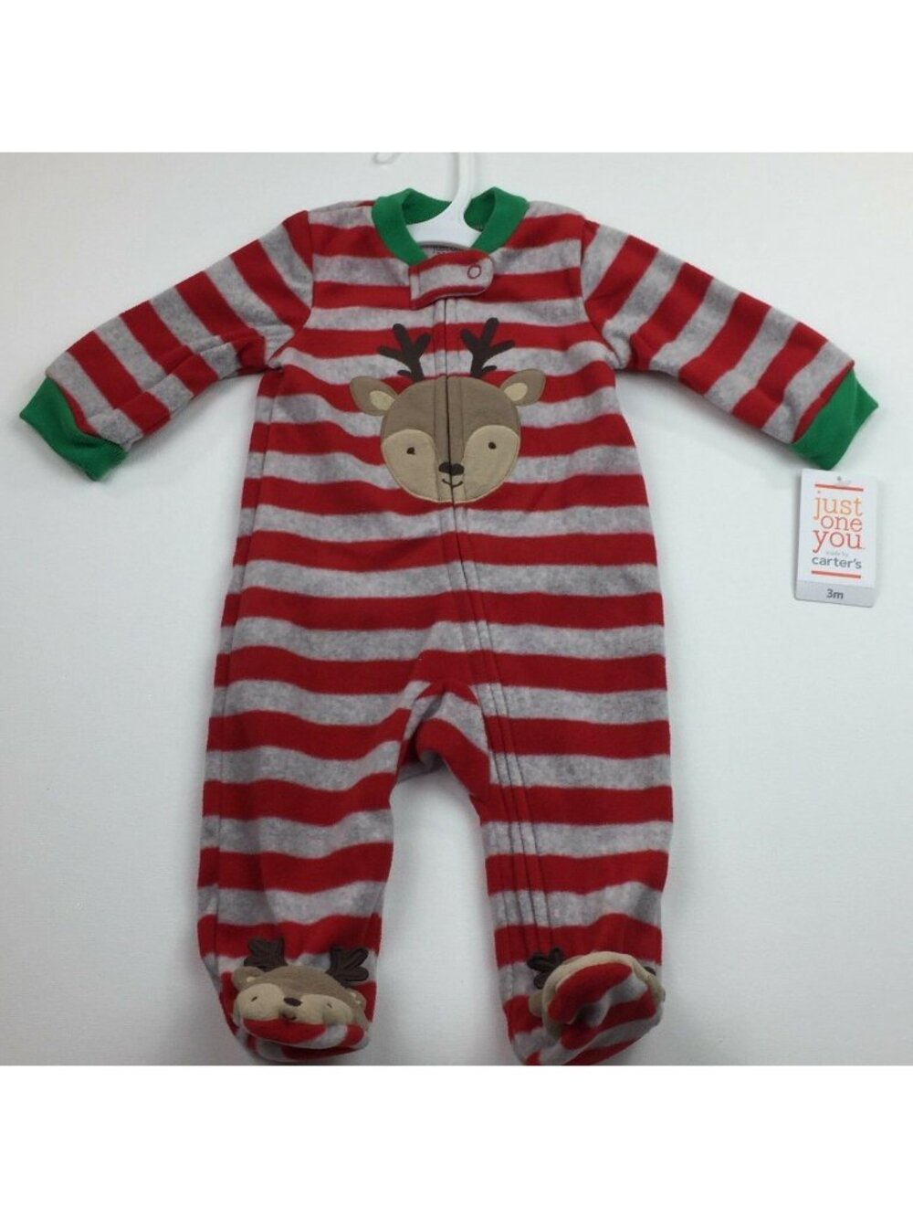 Carters Just One You Christmas Baby Reindeer Sleeper Body Suit Outfit 3 Months